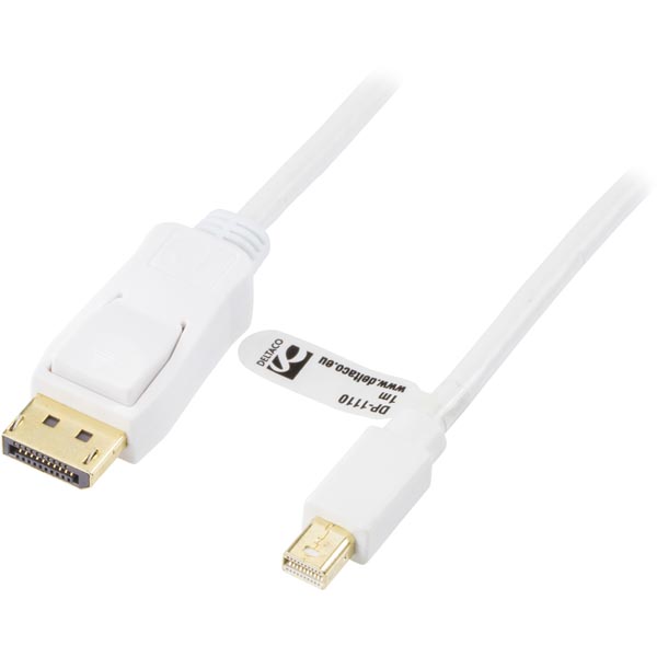 Deltaco DisplayPort - Mini DisplayPort Cable, 1m, White